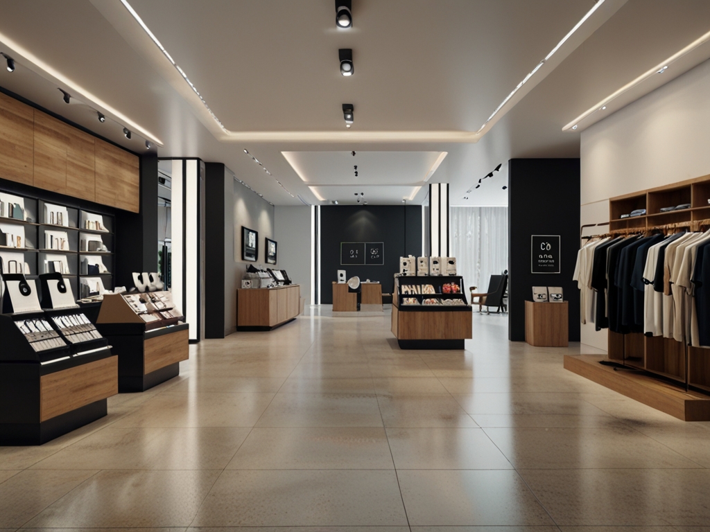 Tienda minorista moderna en centro comercial